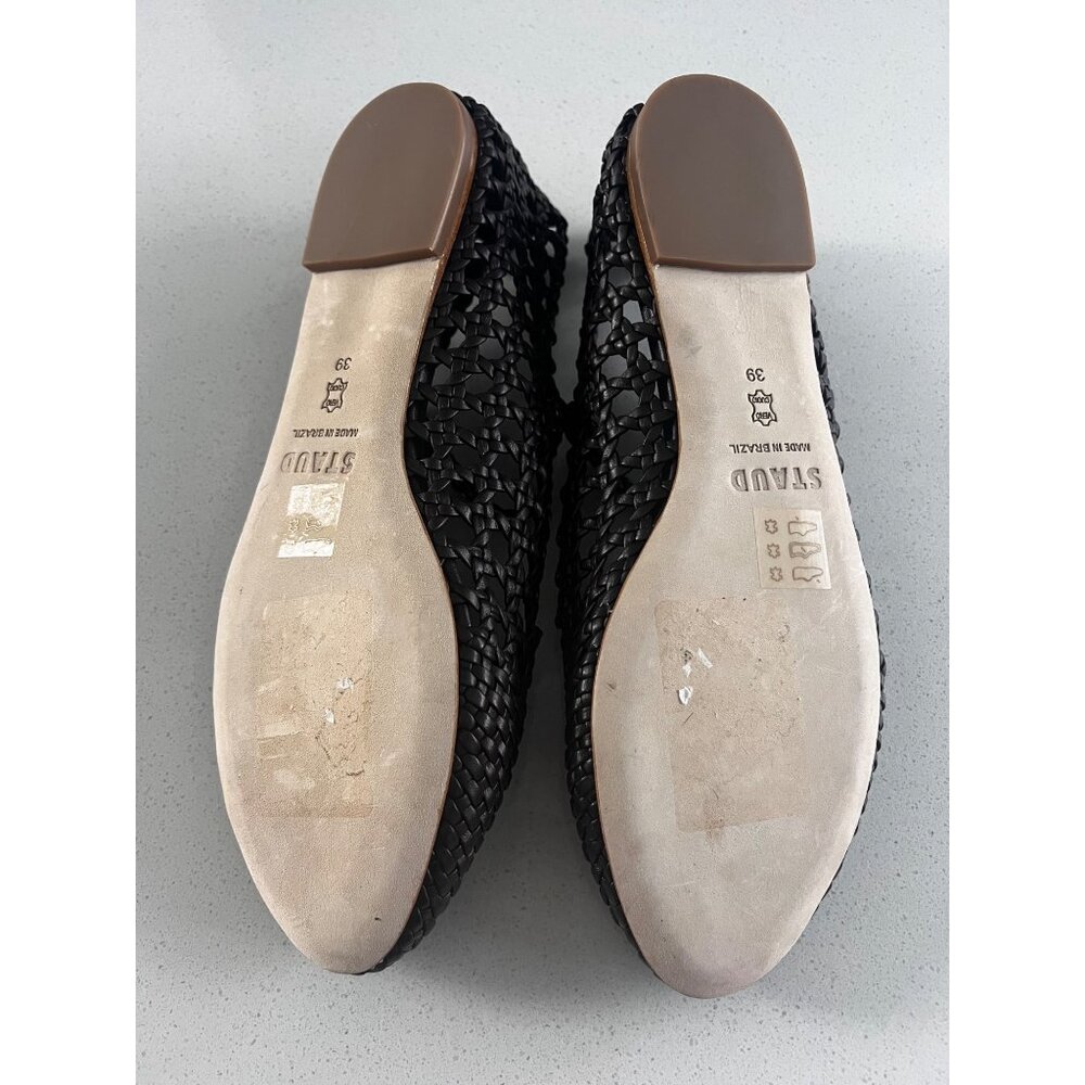 Staud Nell Leather Mary Janes espresso leather flats size 39 New - Picture 6 of 9